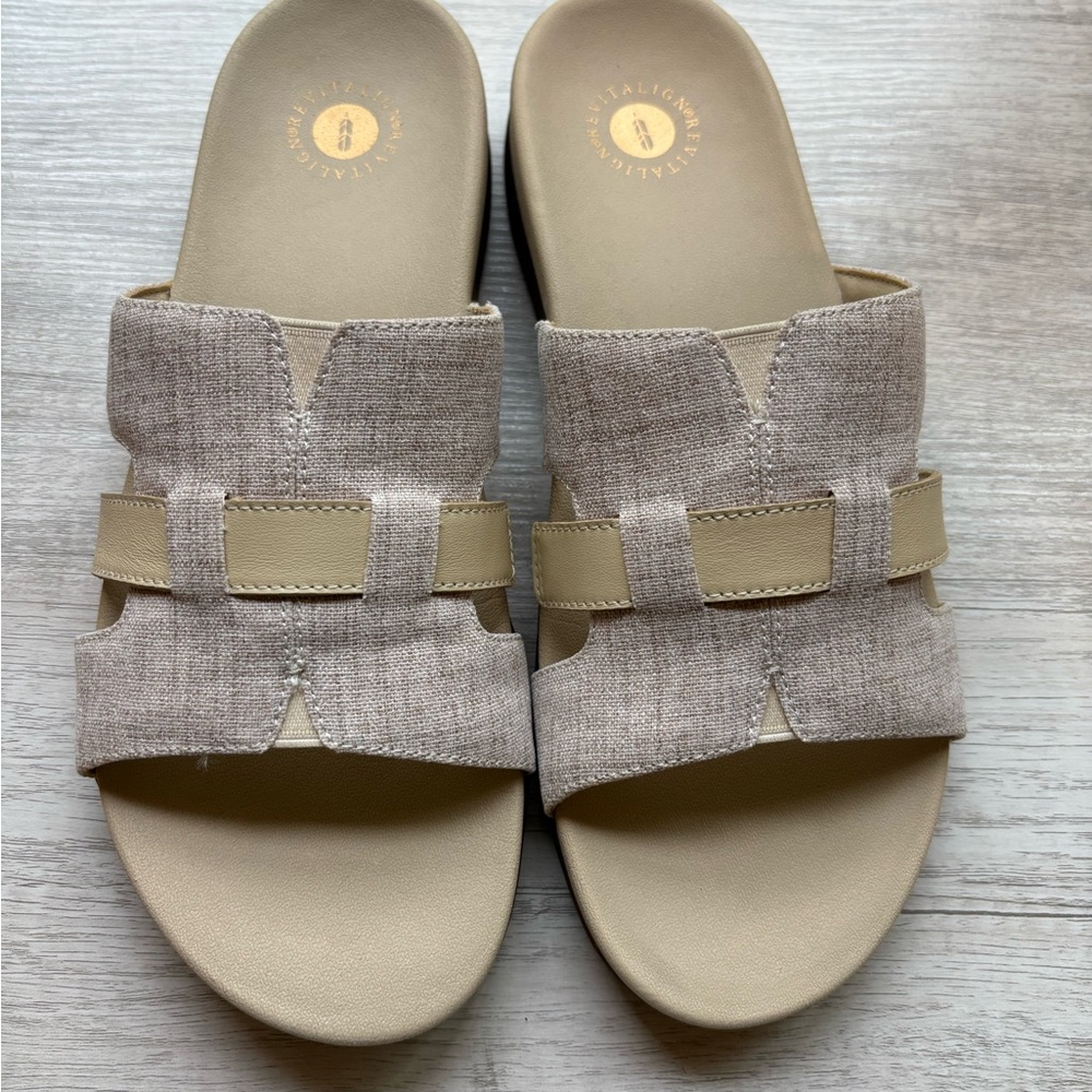 Revitalign Linen and Leather Slides